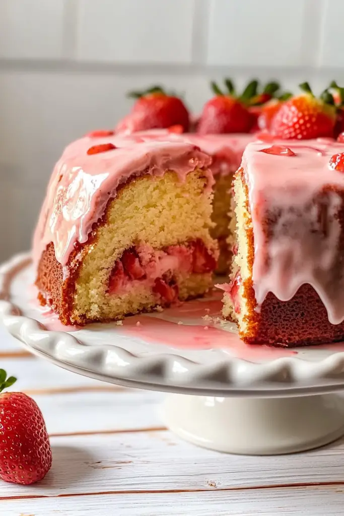 Strawberry Lemonade Buttermilk Cake