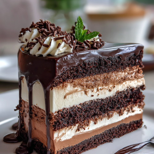Chocolate Tuxedo Cake