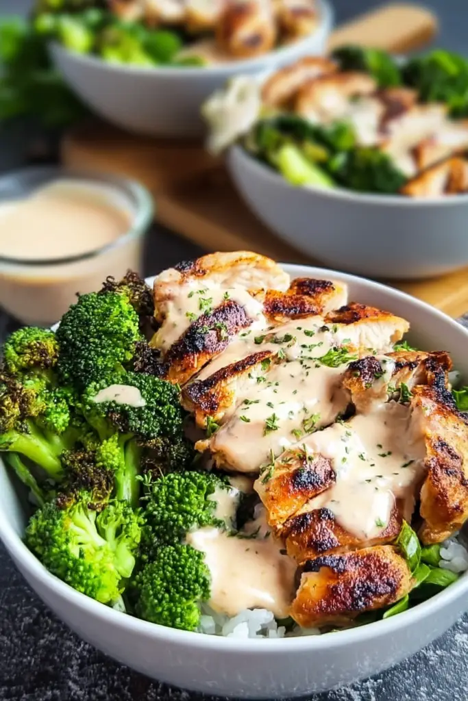 Grilled Chicken and Broccoli Bowls