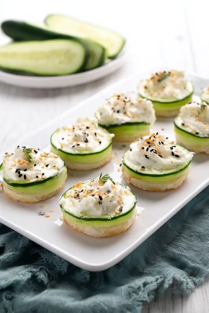 everything bagel cucumber bites