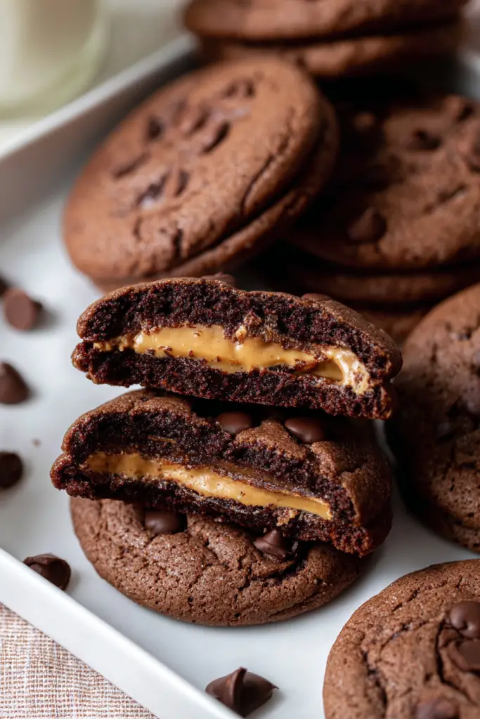 Chocolate Peanut Butter Filled Cookies