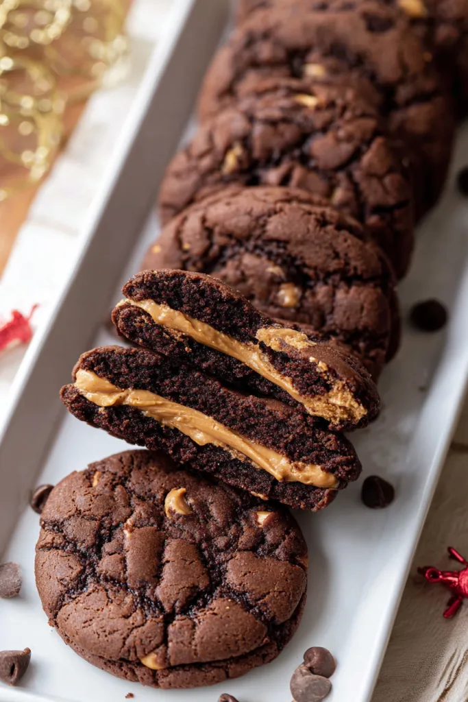 Chocolate Peanut Butter Filled Cookies