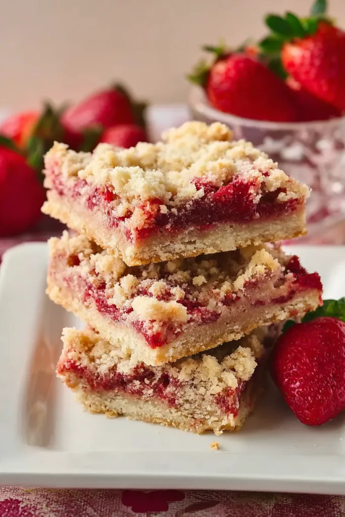 strawberry crumb bars