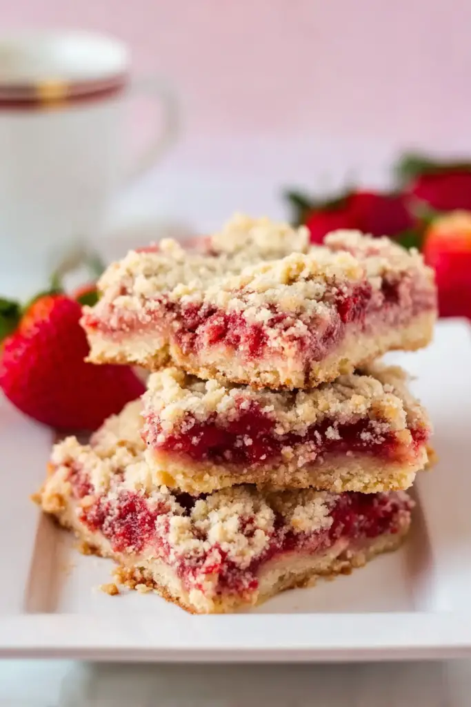 strawberry crumb bars