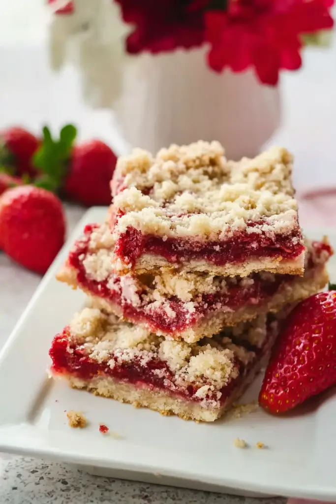 strawberry crumb bars