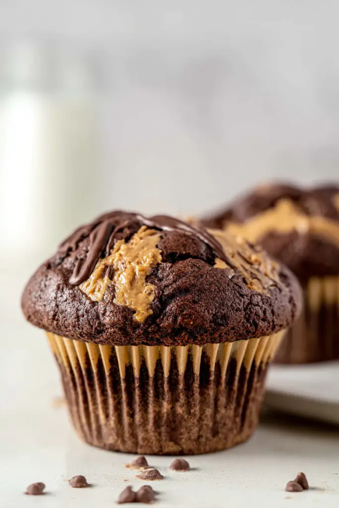 chocolate peanut butter muffins