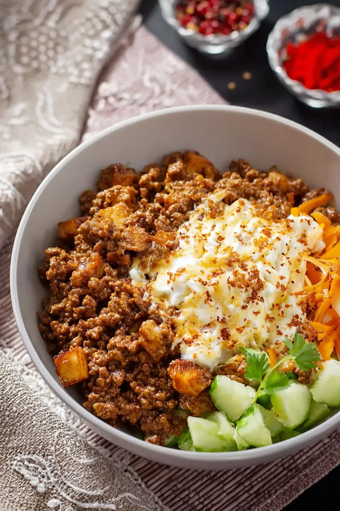 cheese bowl with ground beef