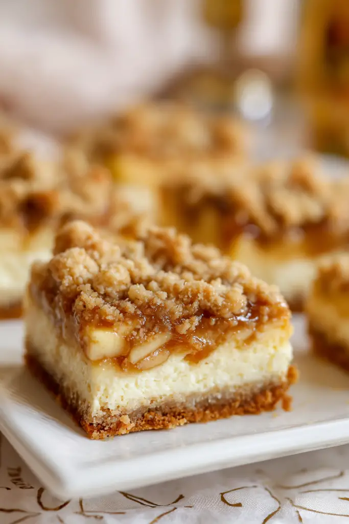 apple crumble cheesecake bars