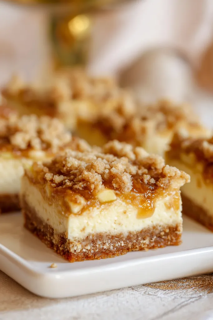 apple crumble cheesecake bars