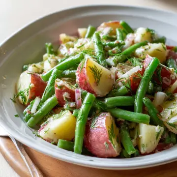 green bean and red potato salad