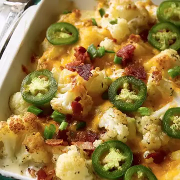 Jalapeño Popper Cauliflower Casserole