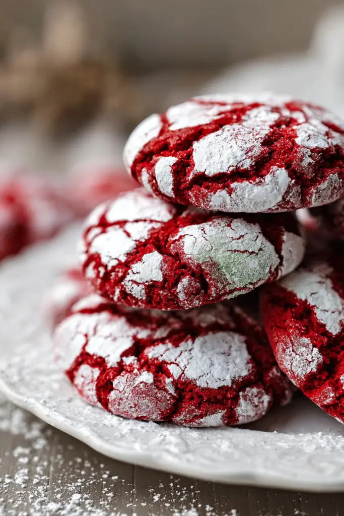 Red Velvet Crinkle Cookies