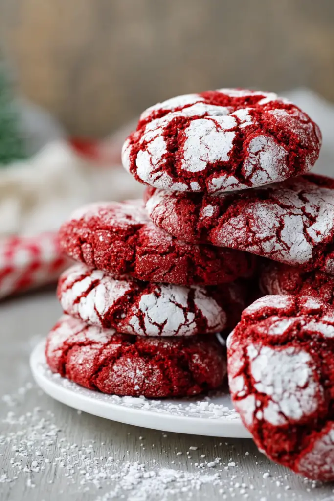 Red Velvet Crinkle Cookies