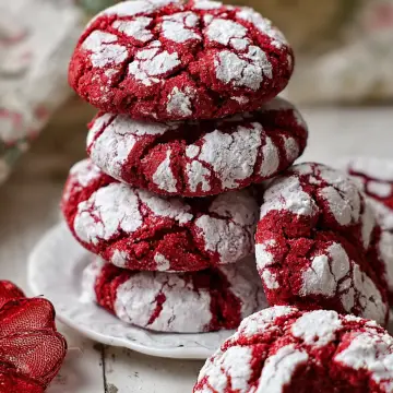 Red Velvet Crinkle Cookies