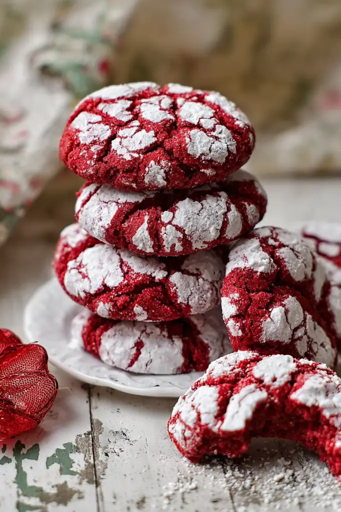 Red Velvet Crinkle Cookies