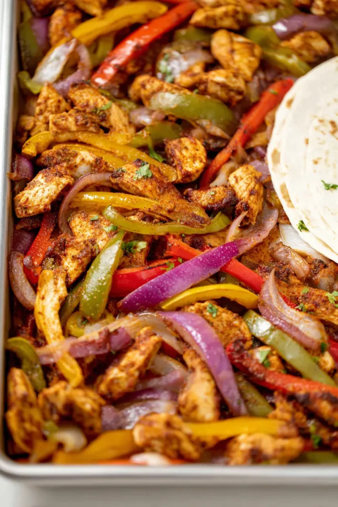sheet pan chicken fajitas