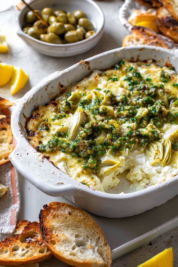 baked feta artichoke dip
