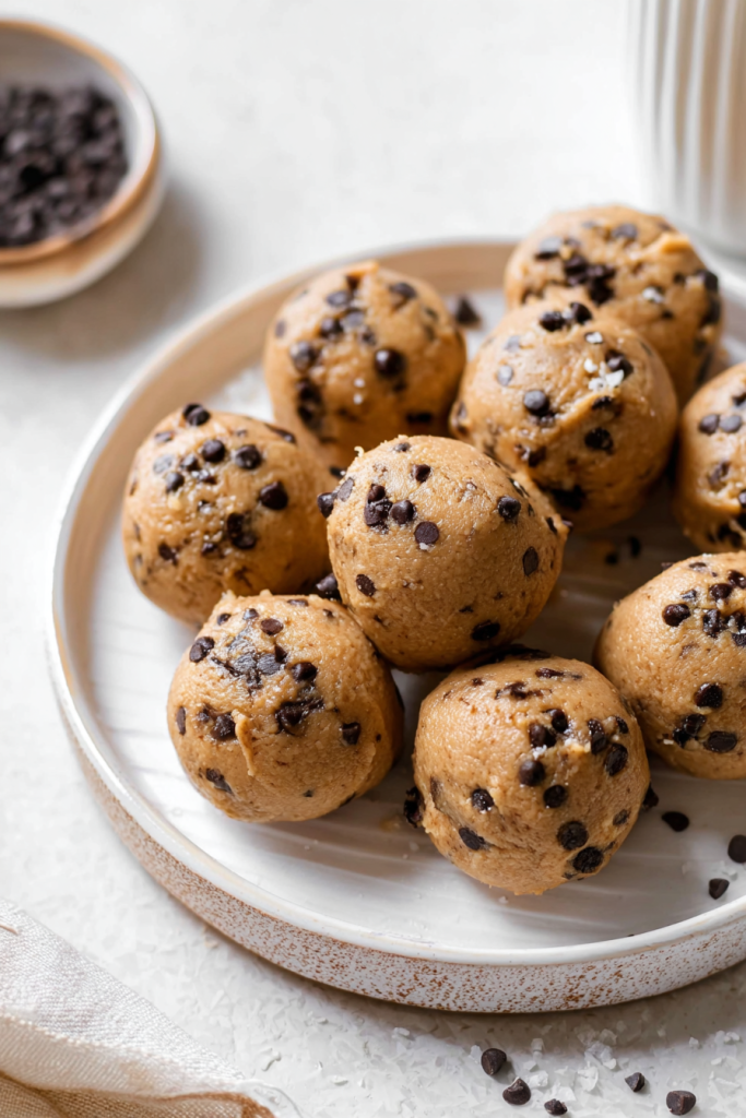 chocolate chip cookie dough protein balls