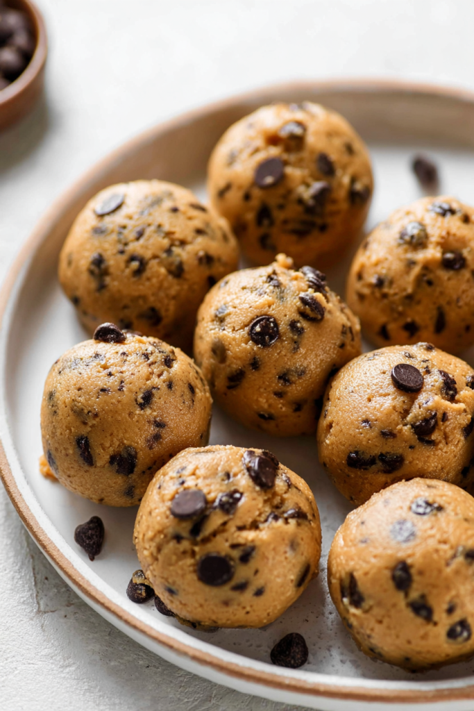 chocolate chip cookie dough protein balls