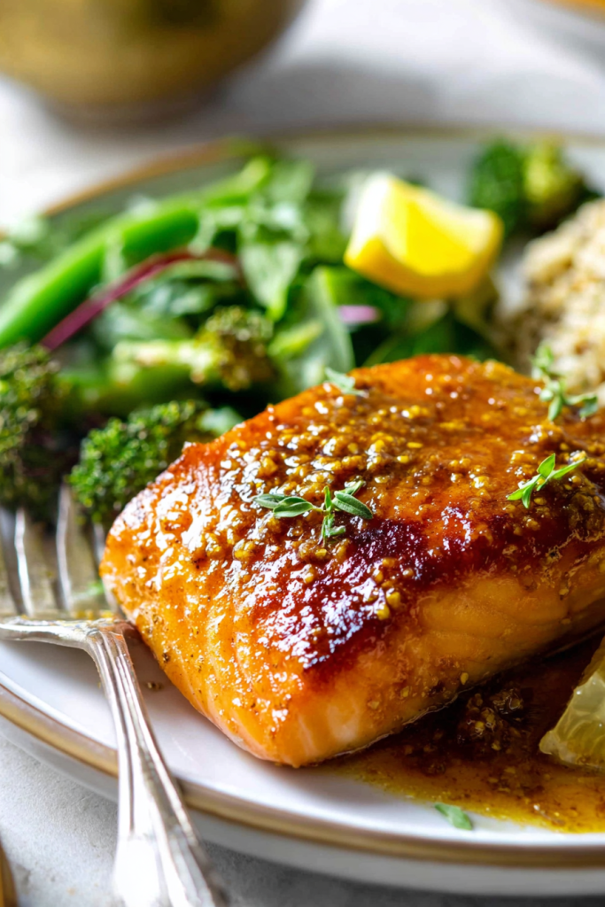curried maple mustard salmon