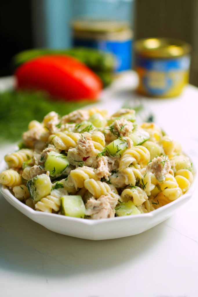 dill pickle tuna pasta salad