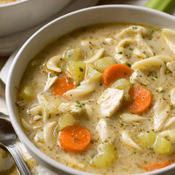 BEST Gluten-Free Chicken Noodle Soup with Cottage Cheese