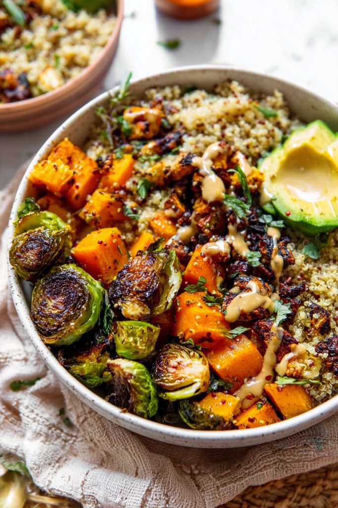 roasted vegetable quinoa bowls