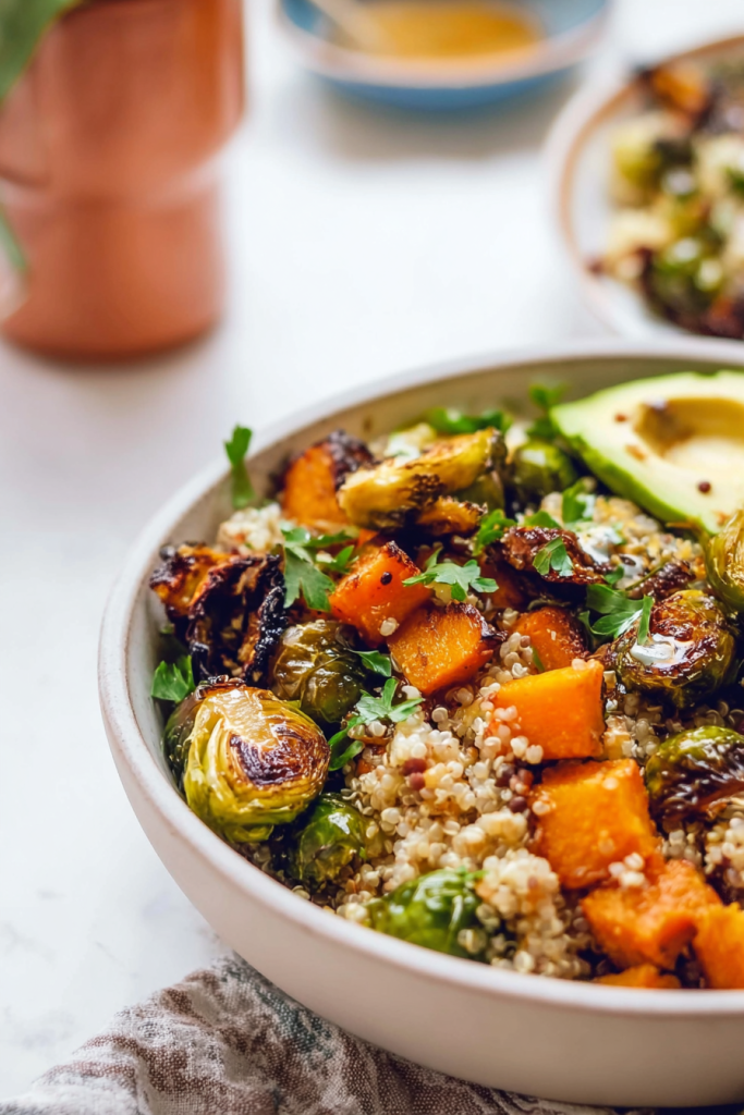 roasted vegetable quinoa bowls