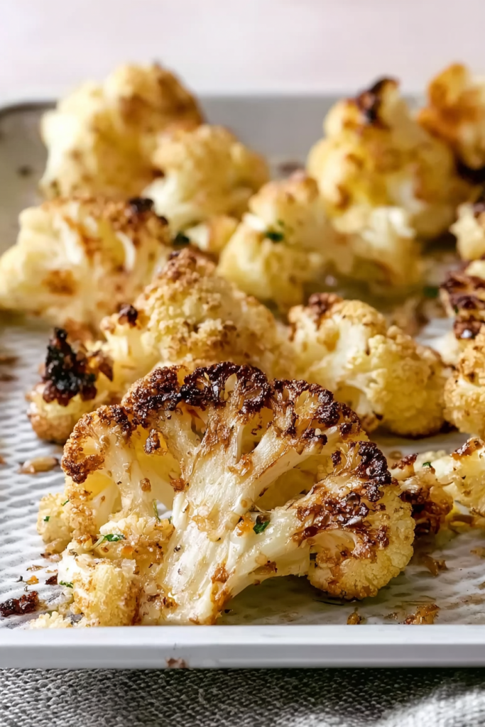 roasted miso garlic cauliflower