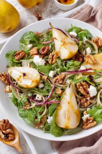 Autumn Pear Salad with Balsamic and Walnuts